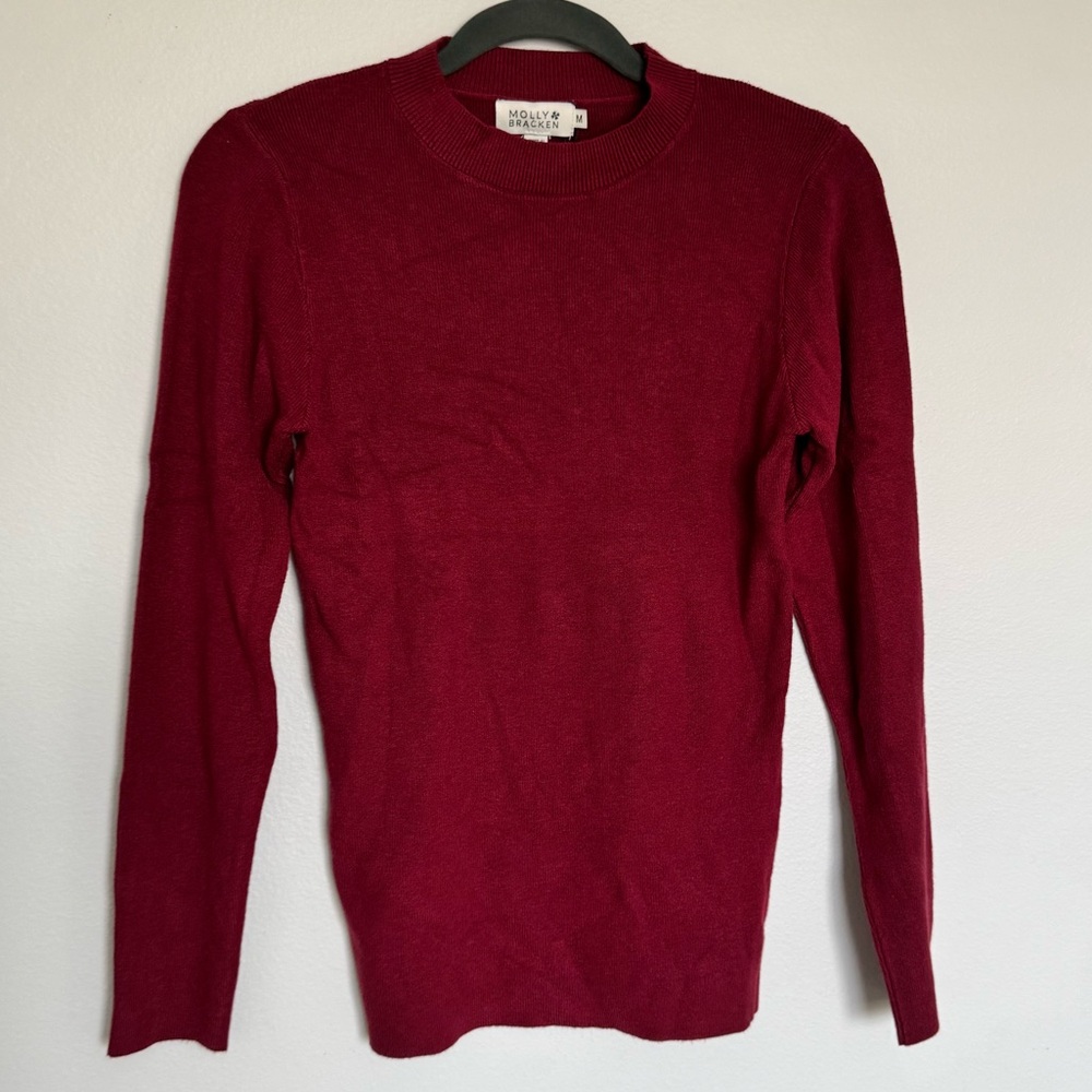 Molly Bracken Burgundy Knit Top